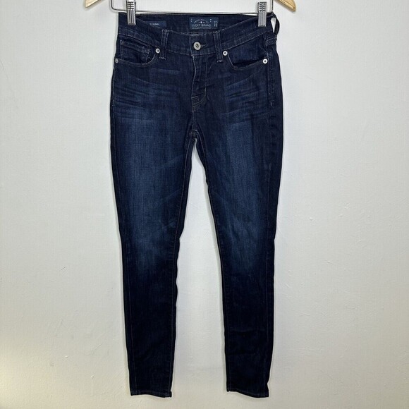 Lucky Brand Jeans Brooke Skinny Jeans Size 00/24 Dark Blue Wash - Picture 2 of 10